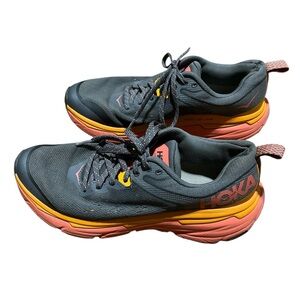 BUY NOW $25 AS IS. Hoka One One Charcoal and Coral Athletic Shoes